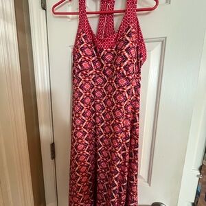 Prana Red and Pink Geometric Dress